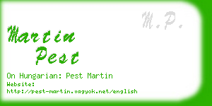 martin pest business card